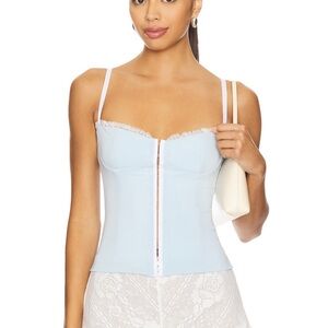 Bella Venice x REVOLVE Caroline Corset Top in Baby Blue NWT XS